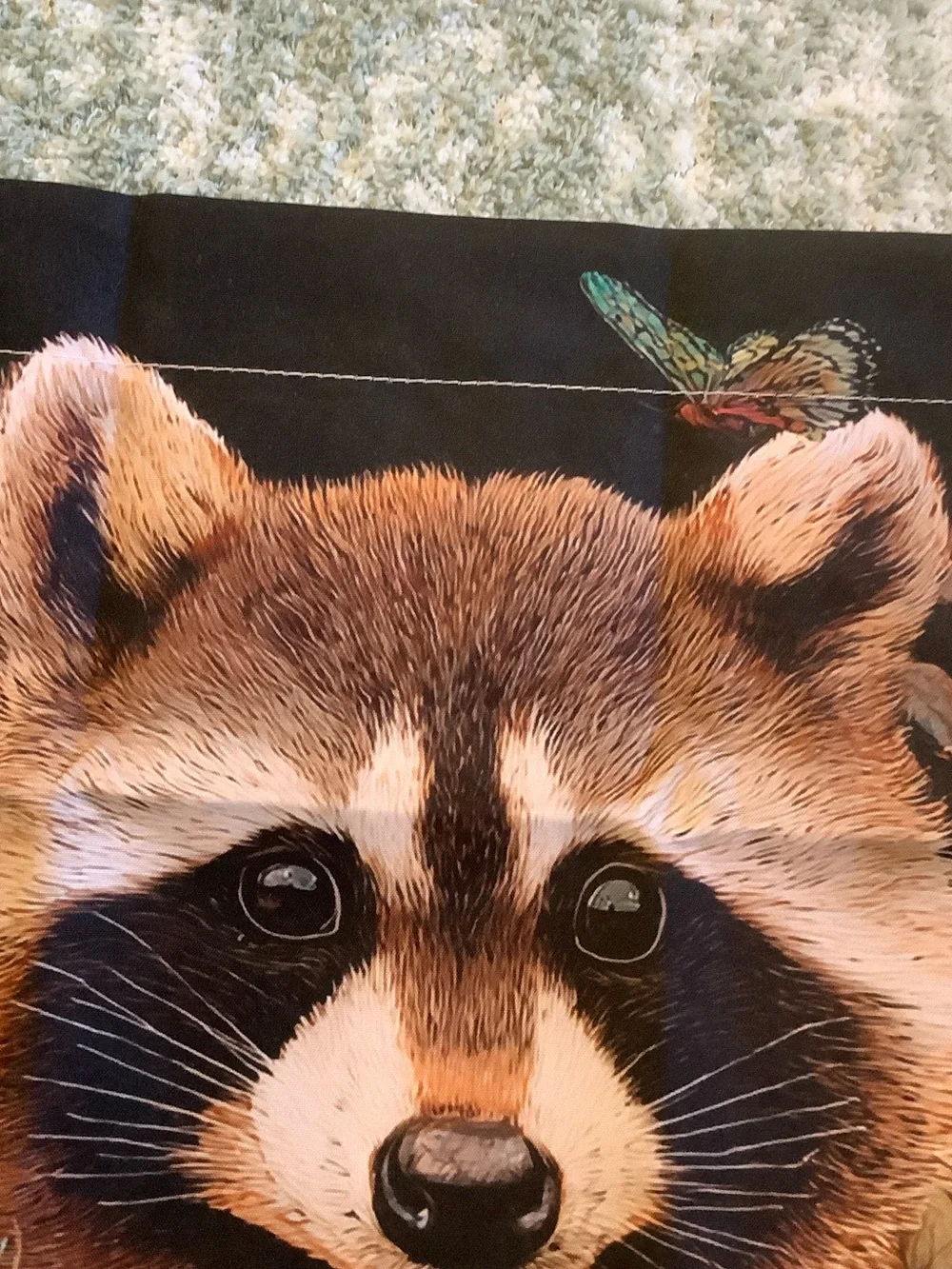 Welcome Raccoon Floral Small Fabric Garden Flag NWT 11.75” x 17.50”